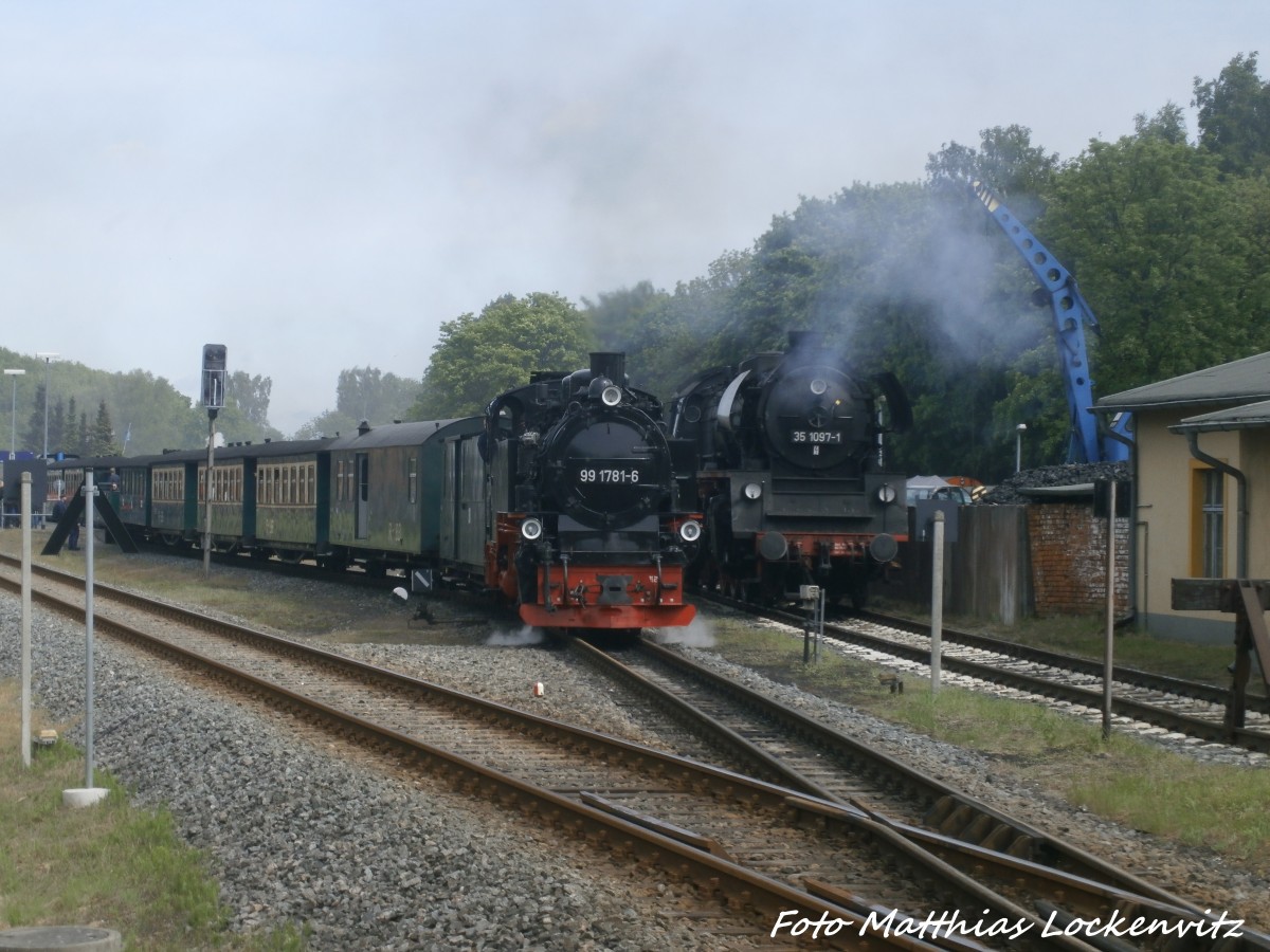 R�BB 99 1781 und 35 1097 in Putbus am 31.5.15