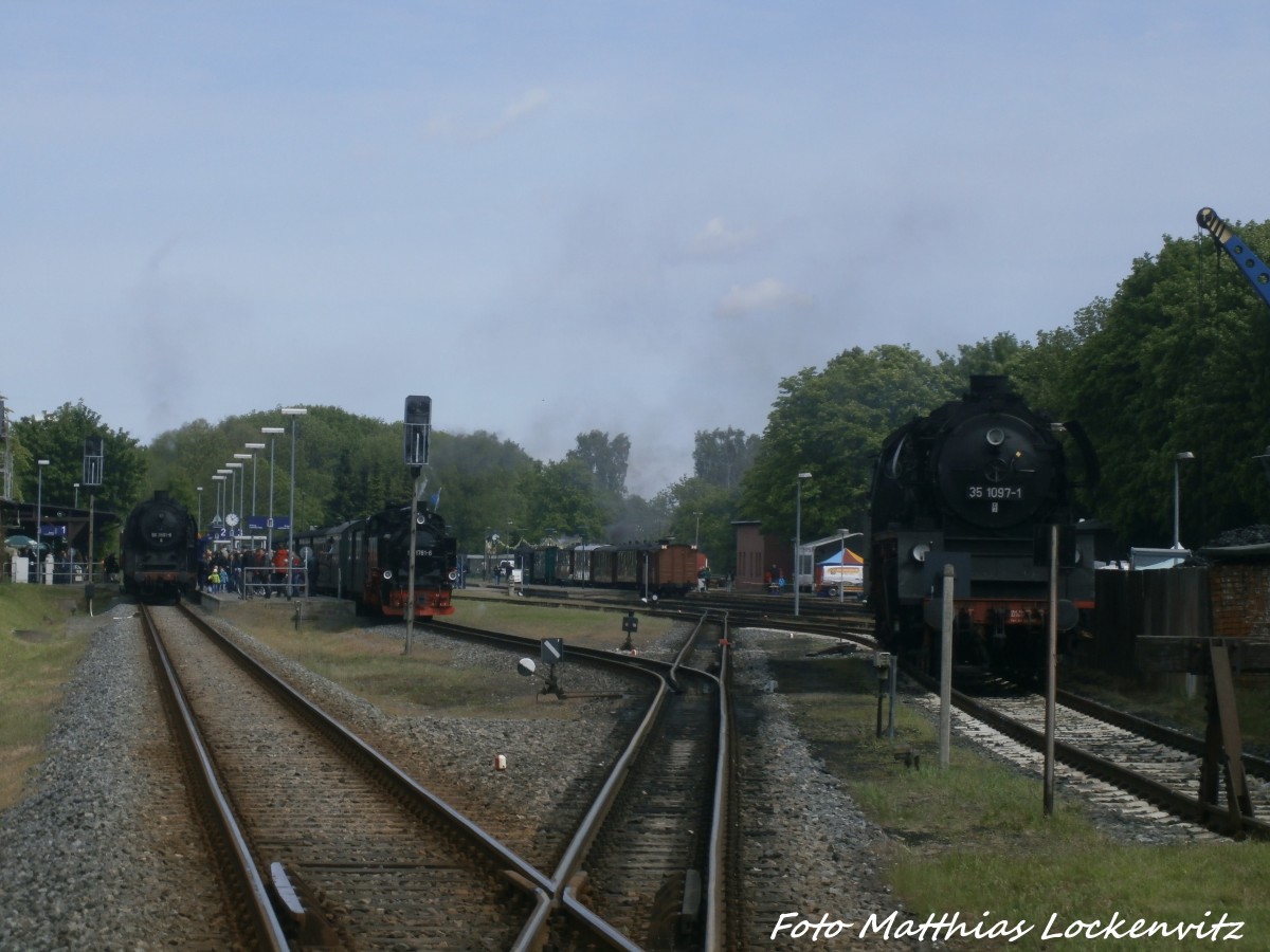 R�BB 99 1781, 50 3501 und 35 1097 in Putbus am 31.5.15