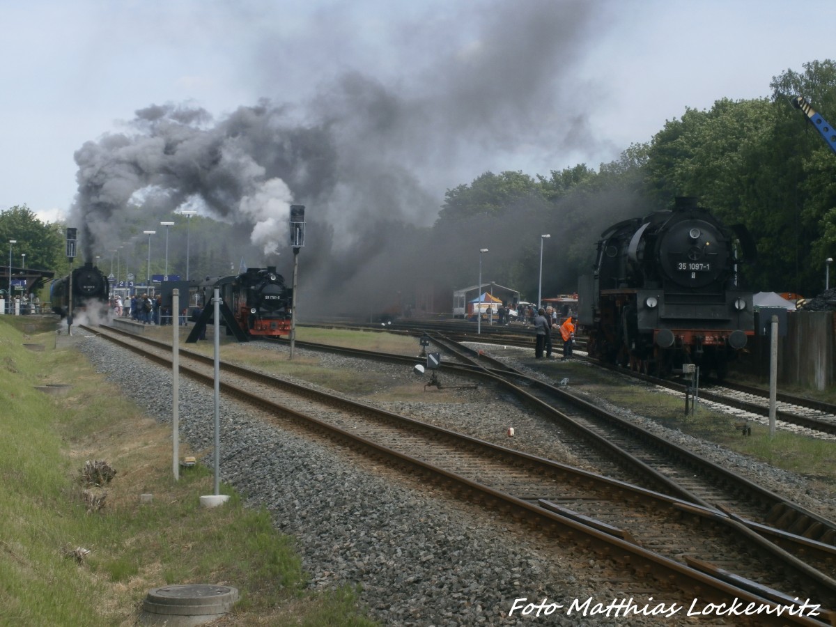 R�BB 99 1781, 50 3501 und 35 1097 in Putbus am 31.5.15