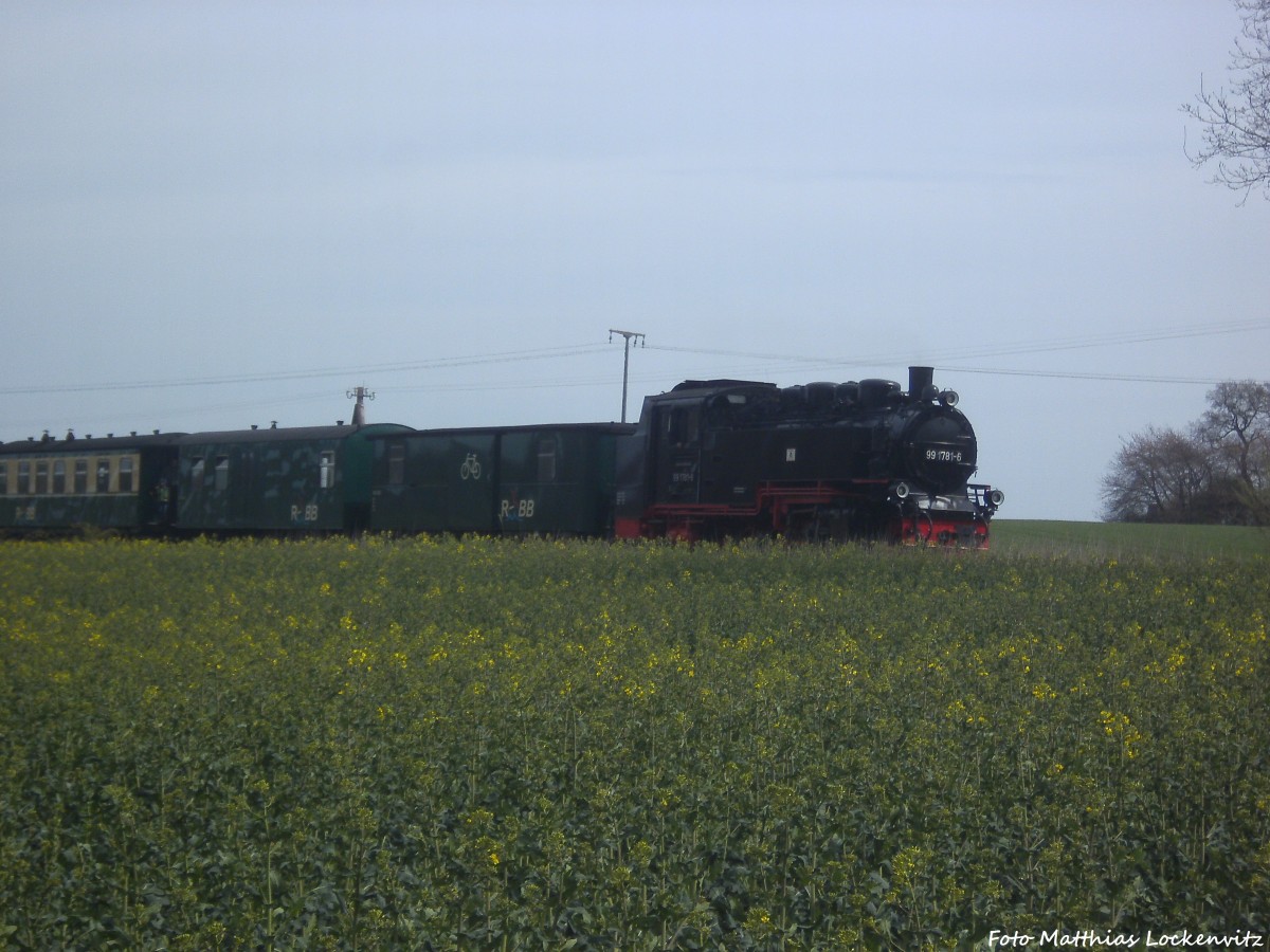 R�BB 99 1781 kurz vor Putbus am 17.4.14