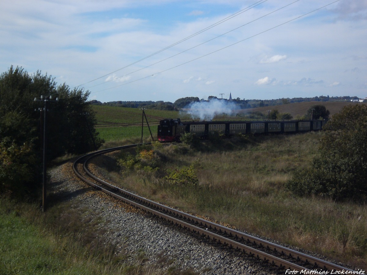 R�BB 99 1781 unterwegs nach Ostseebad G�hren / Hier kurz vor dem Hp. Seelvitz am 30.9.13