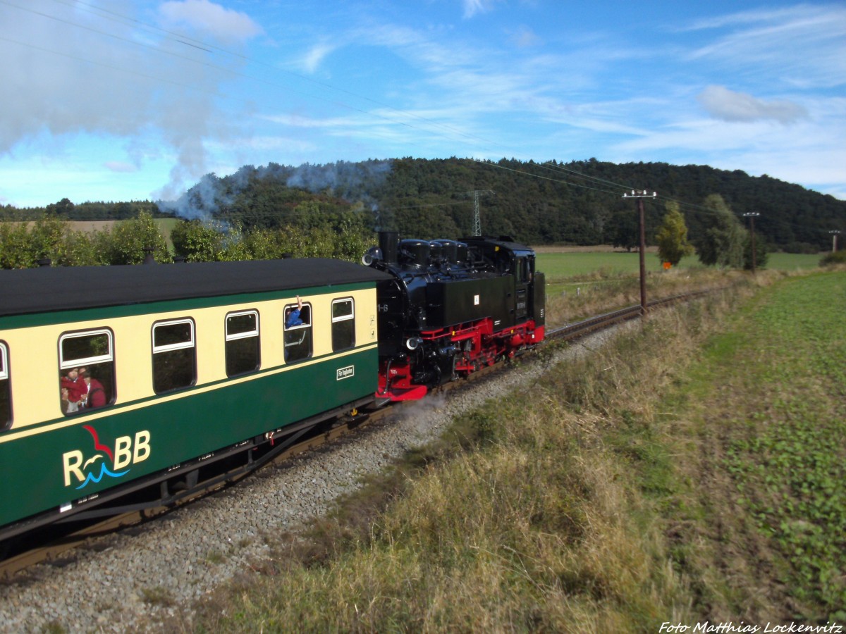 R�BB 99 1781 unterwegs nach Ostseebad G�hren / Hier kurz vor dem Hp. Seelvitz am 30.9.13