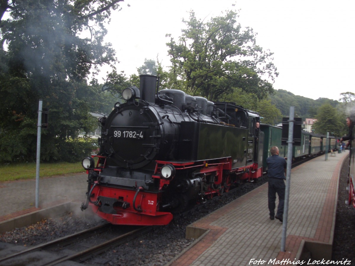 R�BB 99 1782 im Bahnhof Ostseebad Binz am 14.7.14