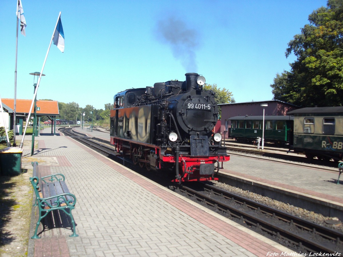 RBB 99 4011 hat erfolgreich die Probefahrt bestanden und Fhrt nun zurck in Kleinbahn BW in Putbus am 6.9.13