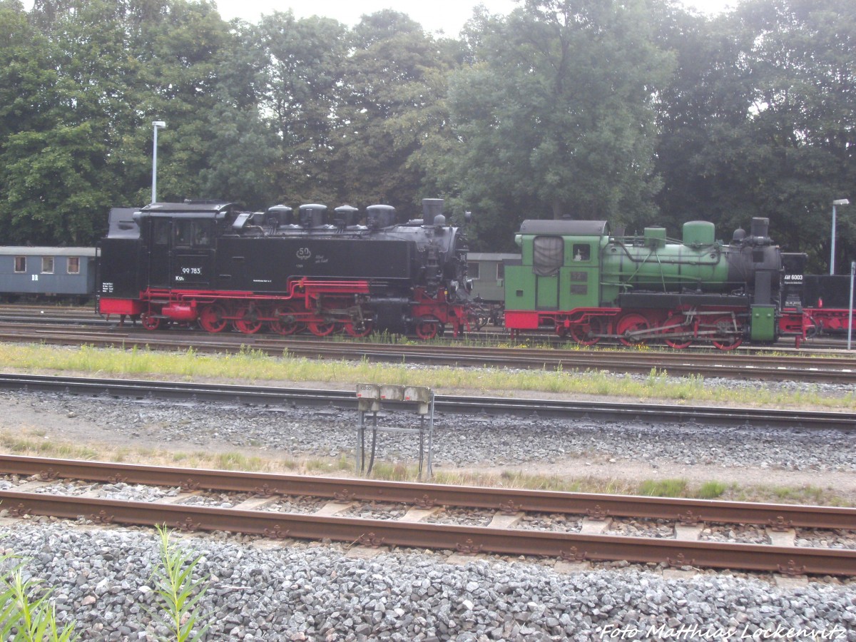 R�BB 99 783 und Mh 52 abgestellt im Bahnhof Putbus am 28.7.14