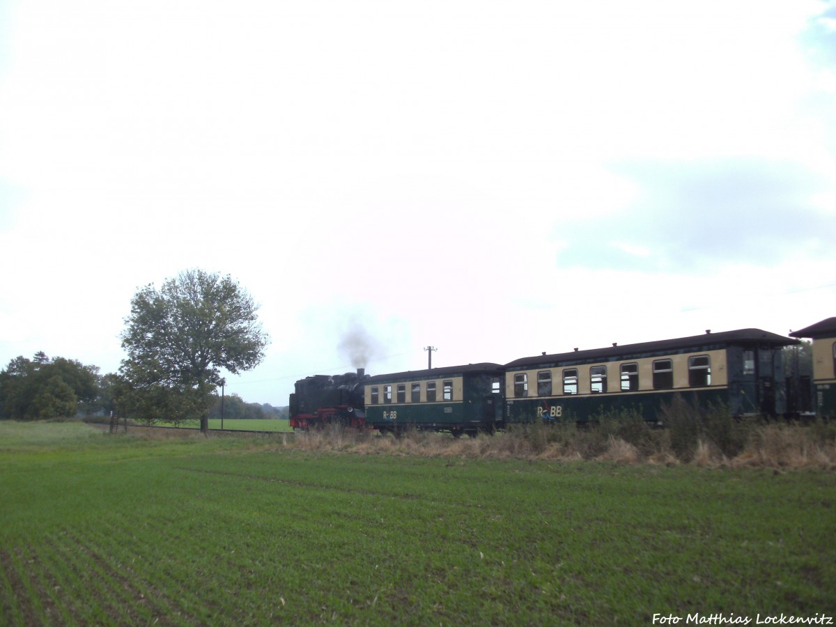 R�BB 99 784 mit einem Personenzug unterwegs nach Ostseebad G�hren am 12.10.14