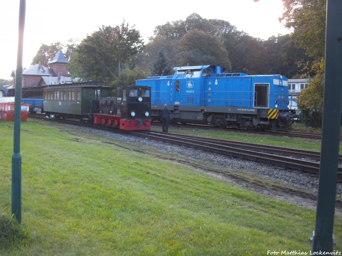 R�BB K�f 6003 und PRESS 293 021 im Bahnhof Putbus am 12.10.14