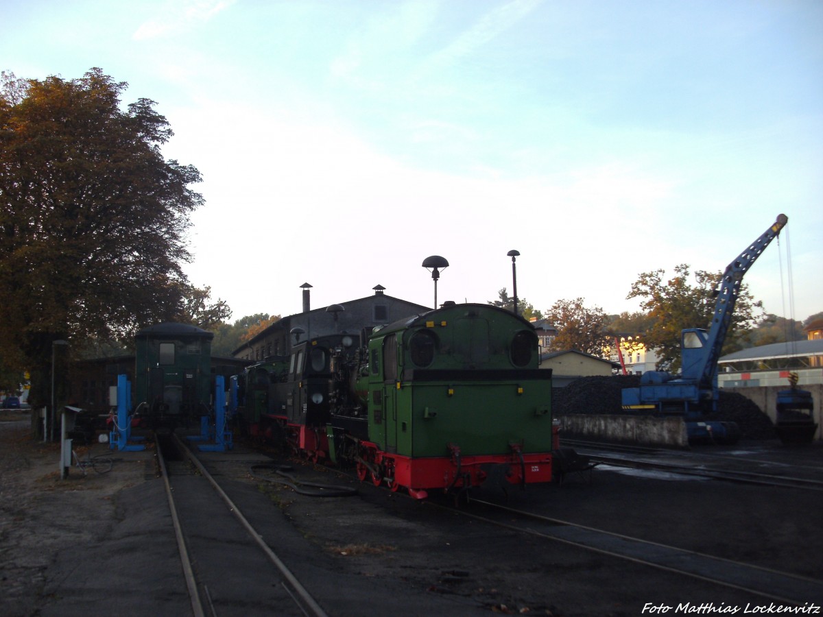 R�BB Mh 53 / 99 4802 & Mh 52 abgestellt am Kleinbahn Bw Putbus am 7.10.13