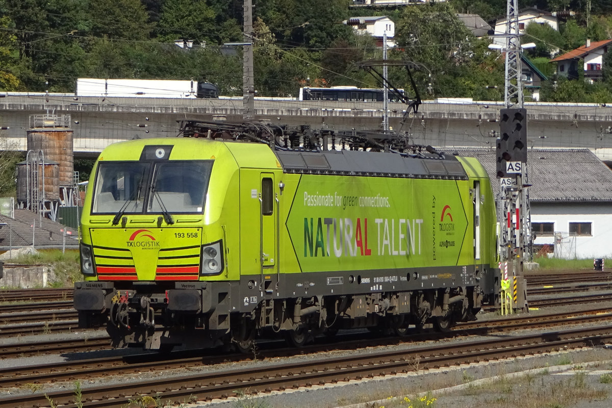 Ruhepause f�r TX LOg 193 558 in Kufstein am 17 September 2019.