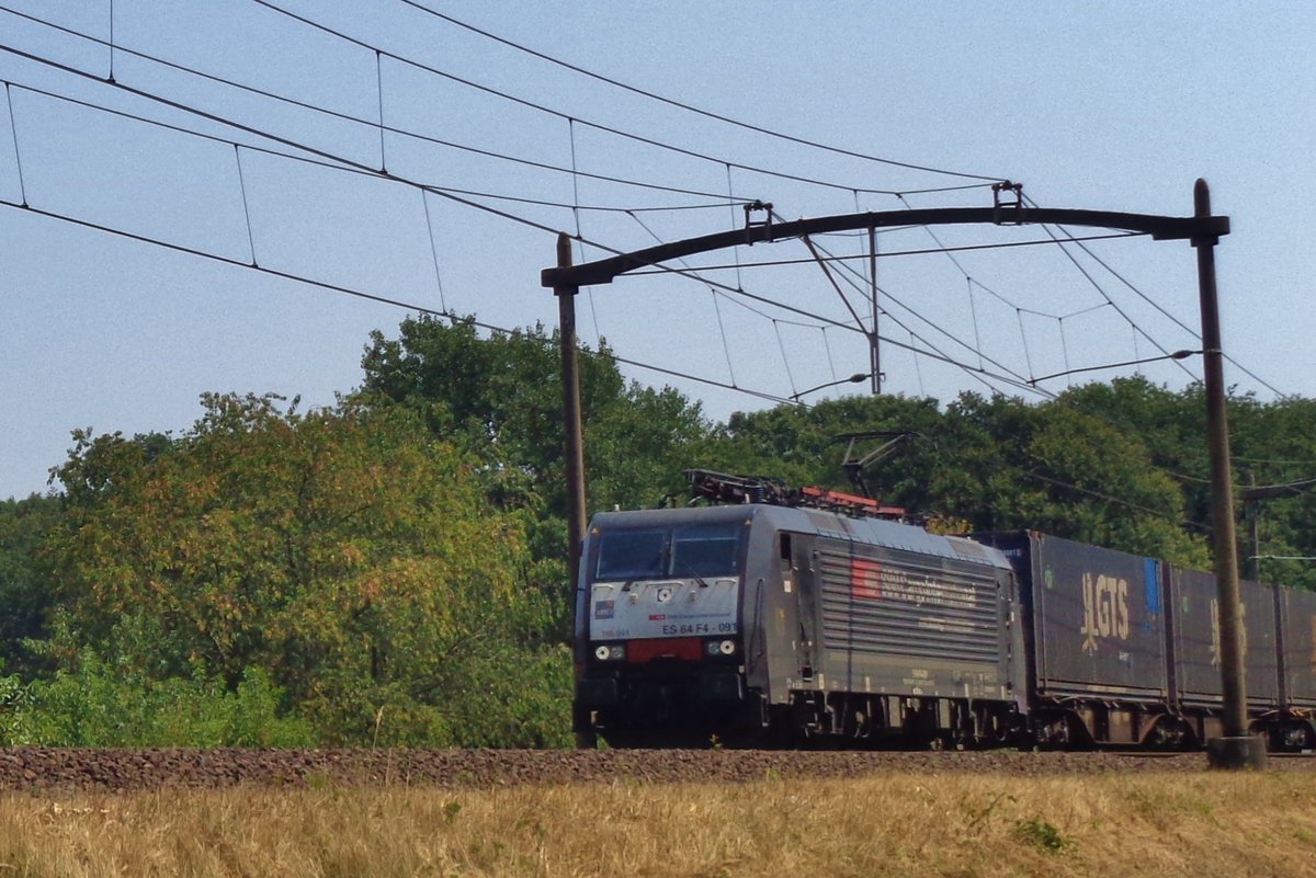 SBB 189 091 passiert Tilburg Oude Warande am 28 Juli 2018.