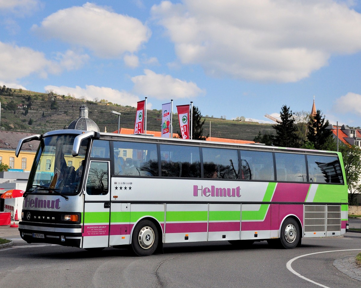 Setra 215 HD von Busreisen Helmut Mark aus �sterreich im April 2015 in Krems.