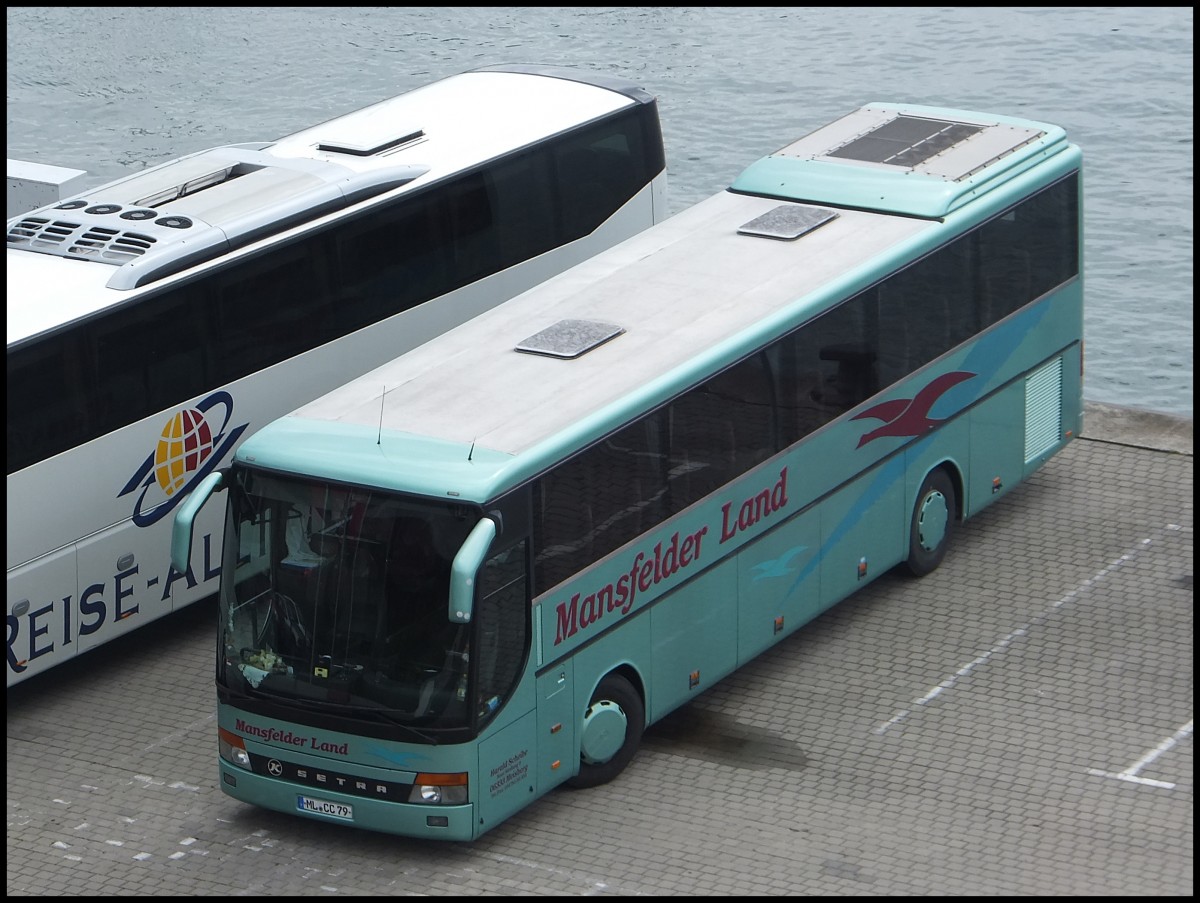 Setra 315 GT-HD von Mansfelder Land aus Deutschland im Stadthafen Sassnitz.