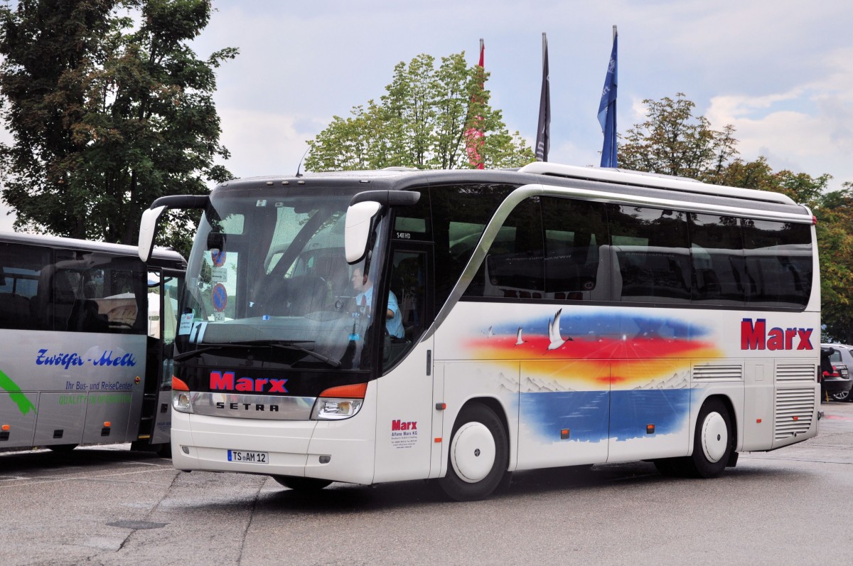 Setra 411 HD von Marx Reisen aus Deutschland am 12.Juli 2014 in Krems.