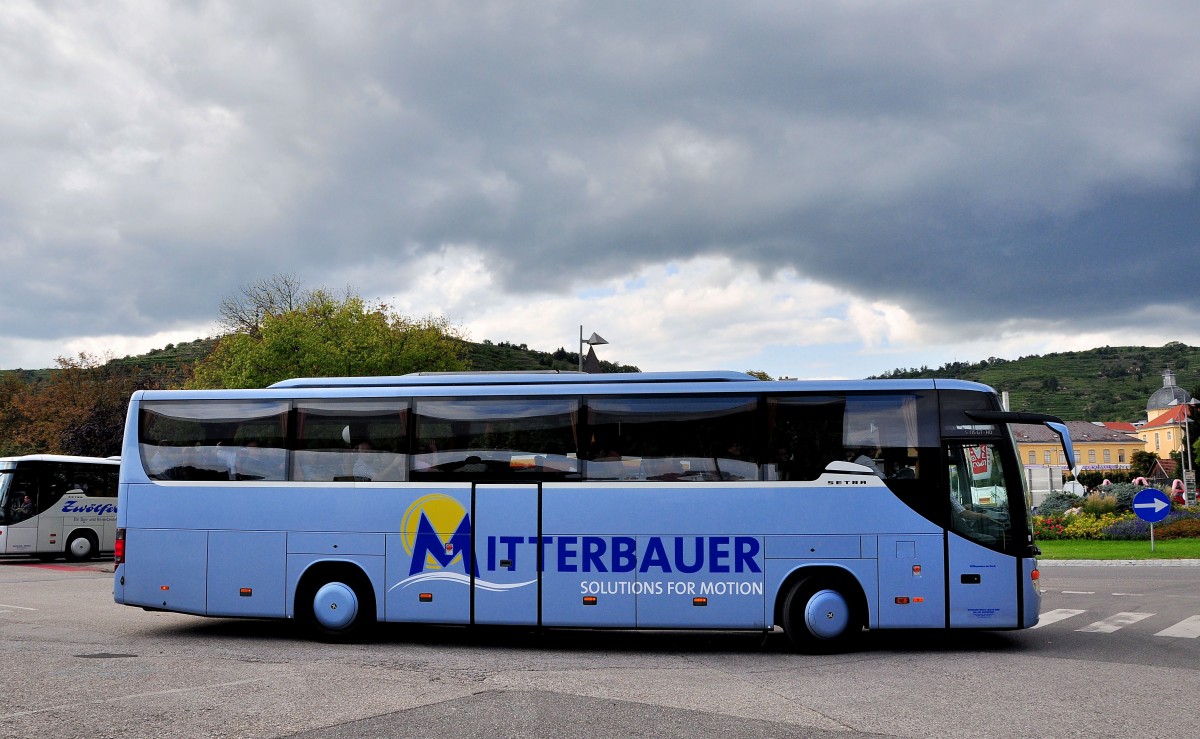 Setra 415 GT-HD von Mitterbauer Reisen aus �sterreich am 21.August 2014 in Krems gesehen.