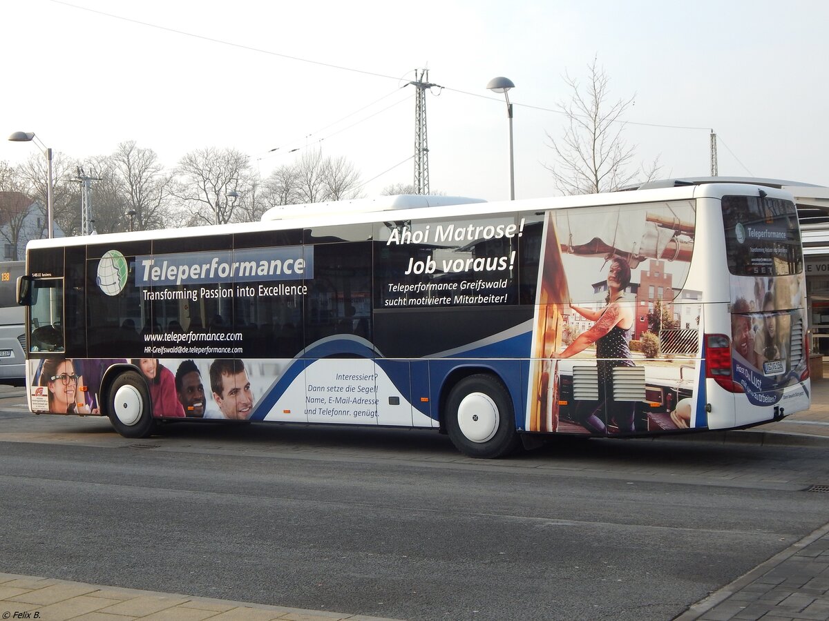 Setra 415 LE Business der Anklamer Verkehrsgesellschaft in Greifswald.