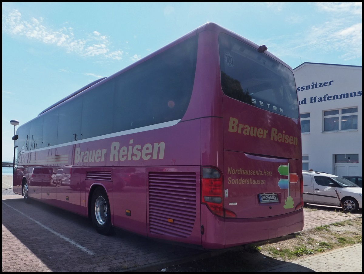 Setra 416 GT-HD von Brauer Reisen aus Deutschland im Stadthafen Sassnitz.