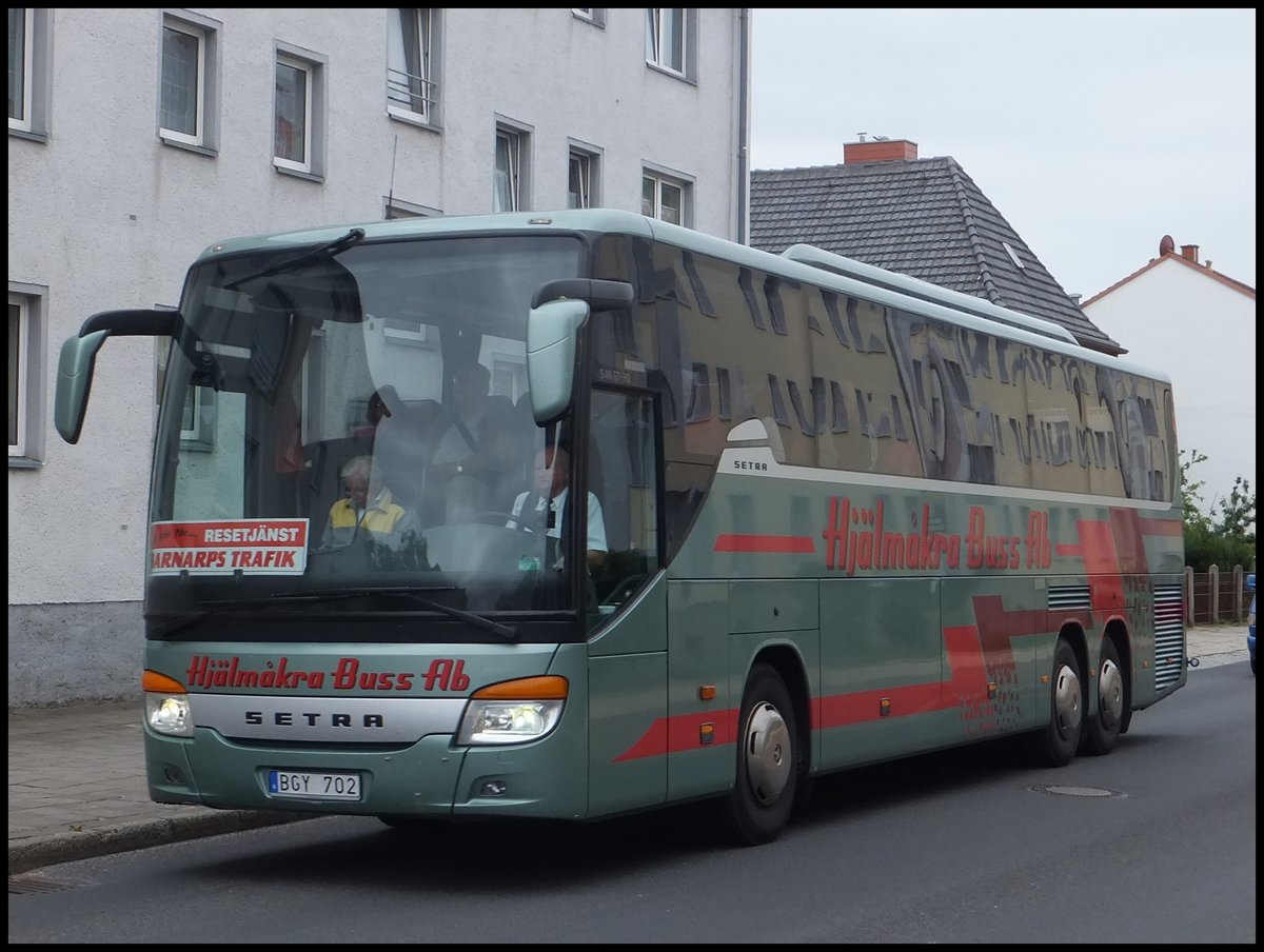 Setra 416 GT-HD von Hjälmakra Buss-ab aus Schweden in Sassnitz.