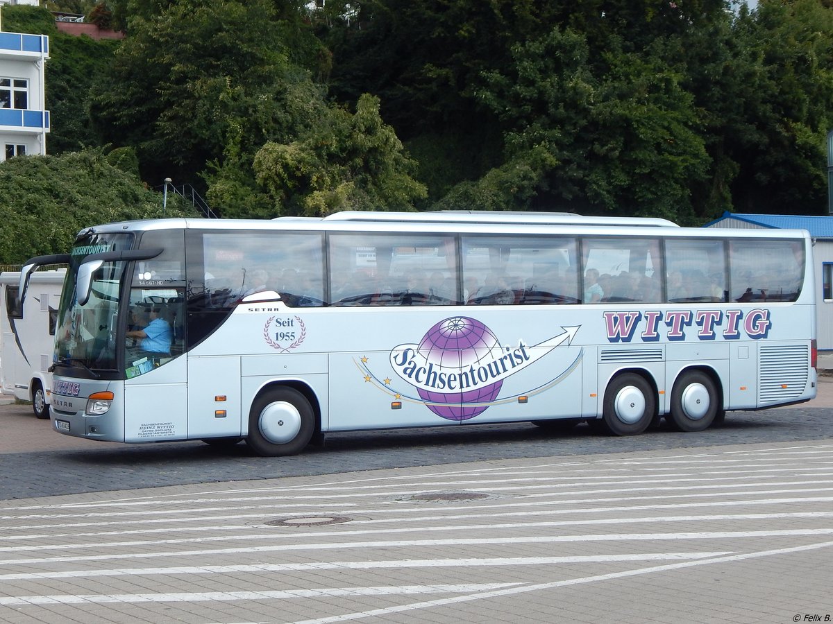 Setra 416 GT-HD von Wittig aus Deutschland im Stadthafen Sassnitz.