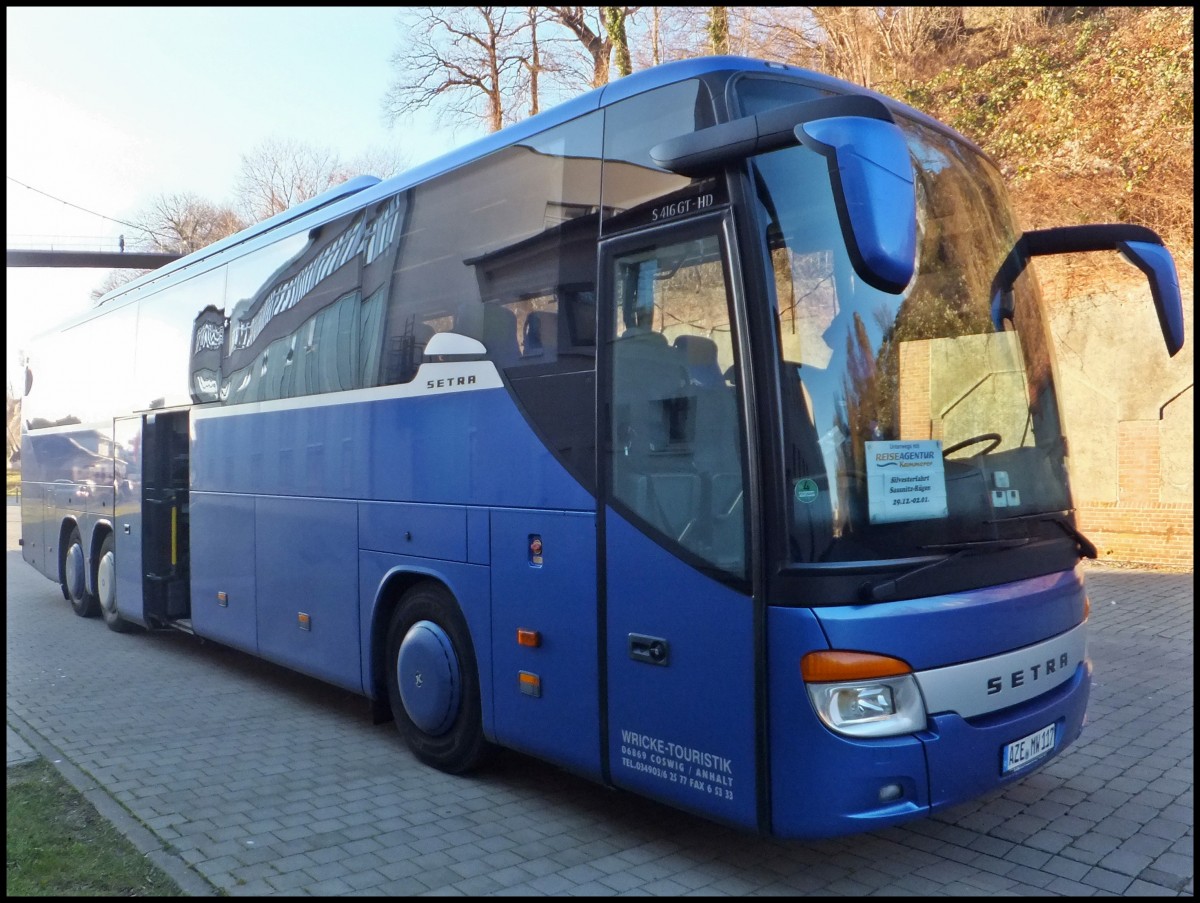 Setra 416 GT-HD von Wricke Touristik aus Deutschland im Stadthafen Sassnitz.