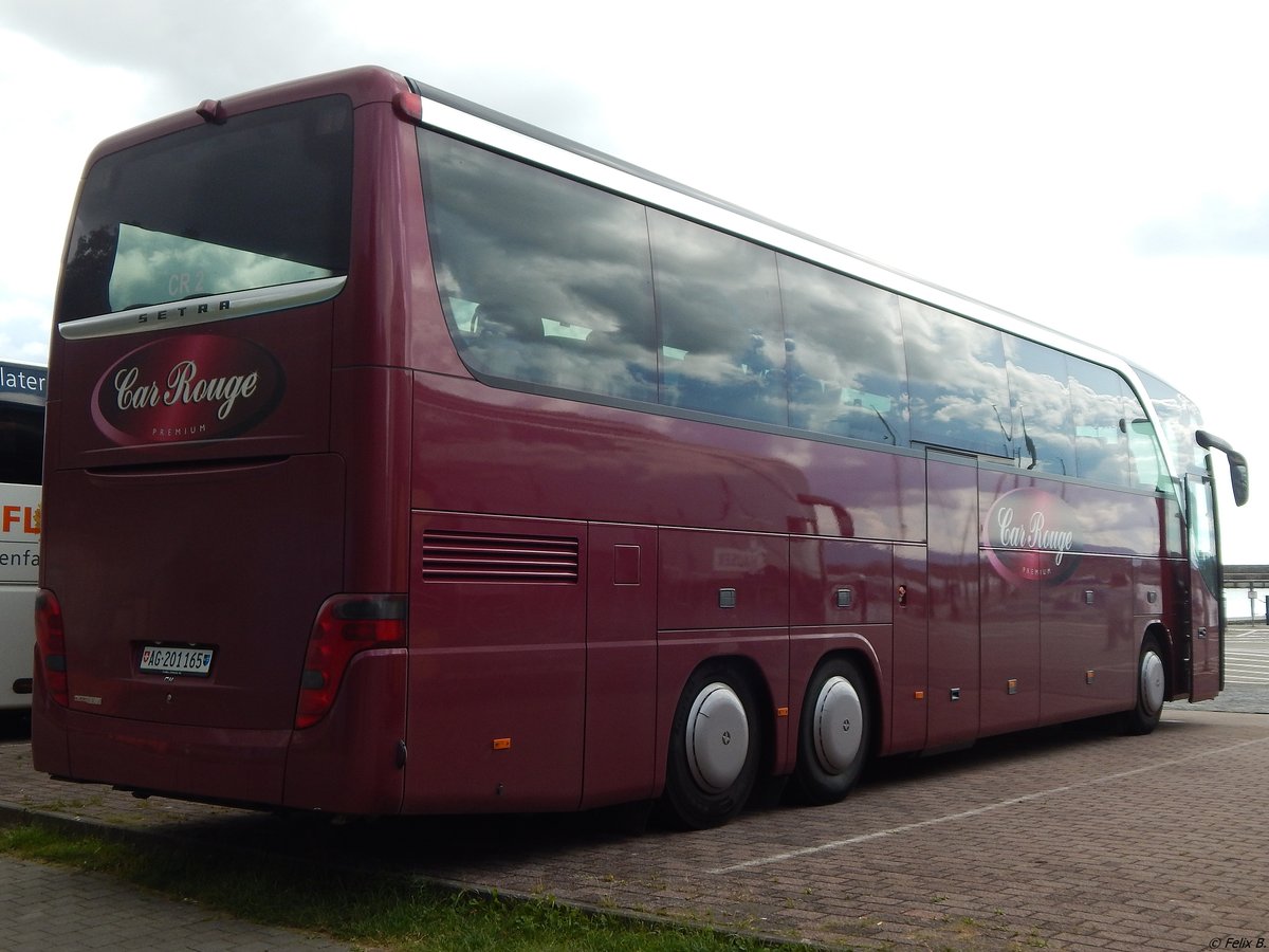 Setra 416 HDH von Car Rouge aus der Schweiz im Stadthafen Sassnitz. 