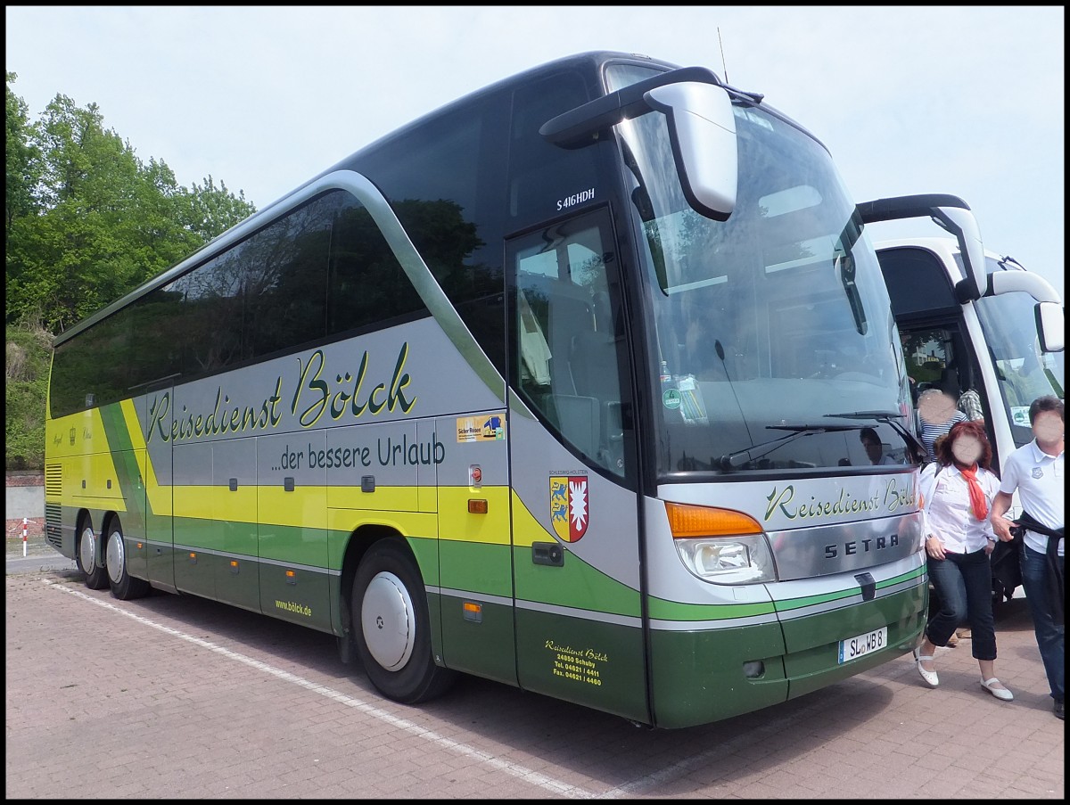 Setra 416 HDH vom Reisedienst B�lck aus Deutschland im Stadthafen Sassnitz.