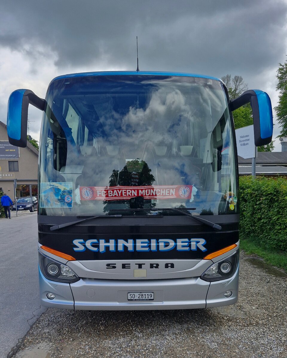 Setra S 516 HD, SO 28119, Stegen am Ammersee, Schneider Reisen und Transport AG, Langendorf, Aufgenommen am 16. Mai 2026