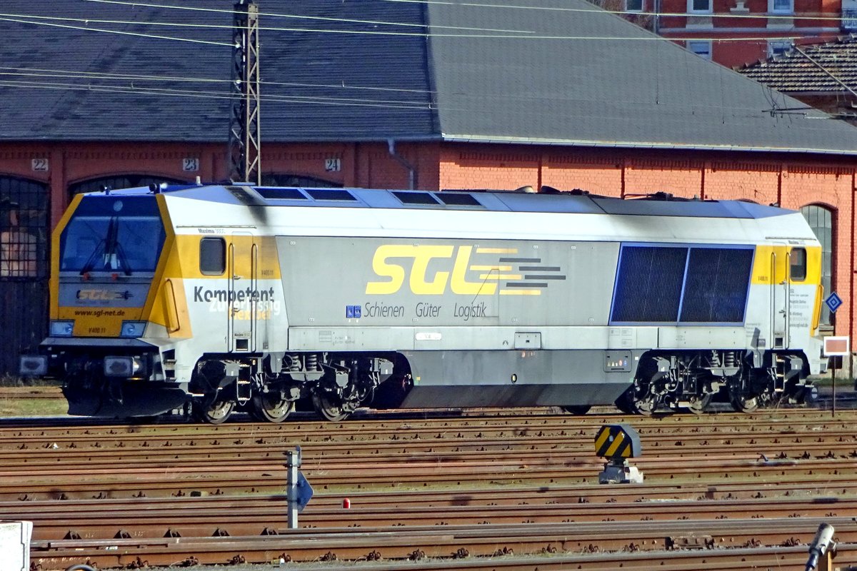 SGL V 400-11 steht am 21 Februar 2020 ins Bw von Wrzburg Hbf abgestellt.