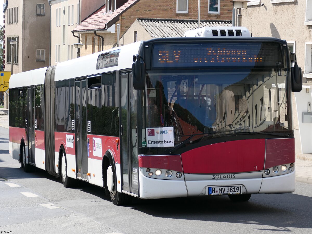 Solaris Urbino 18 von Miabus aus Deutschland (ex Braunschweiger Verkehrs-GmbH; BS-XY 702) in Sassnitz.