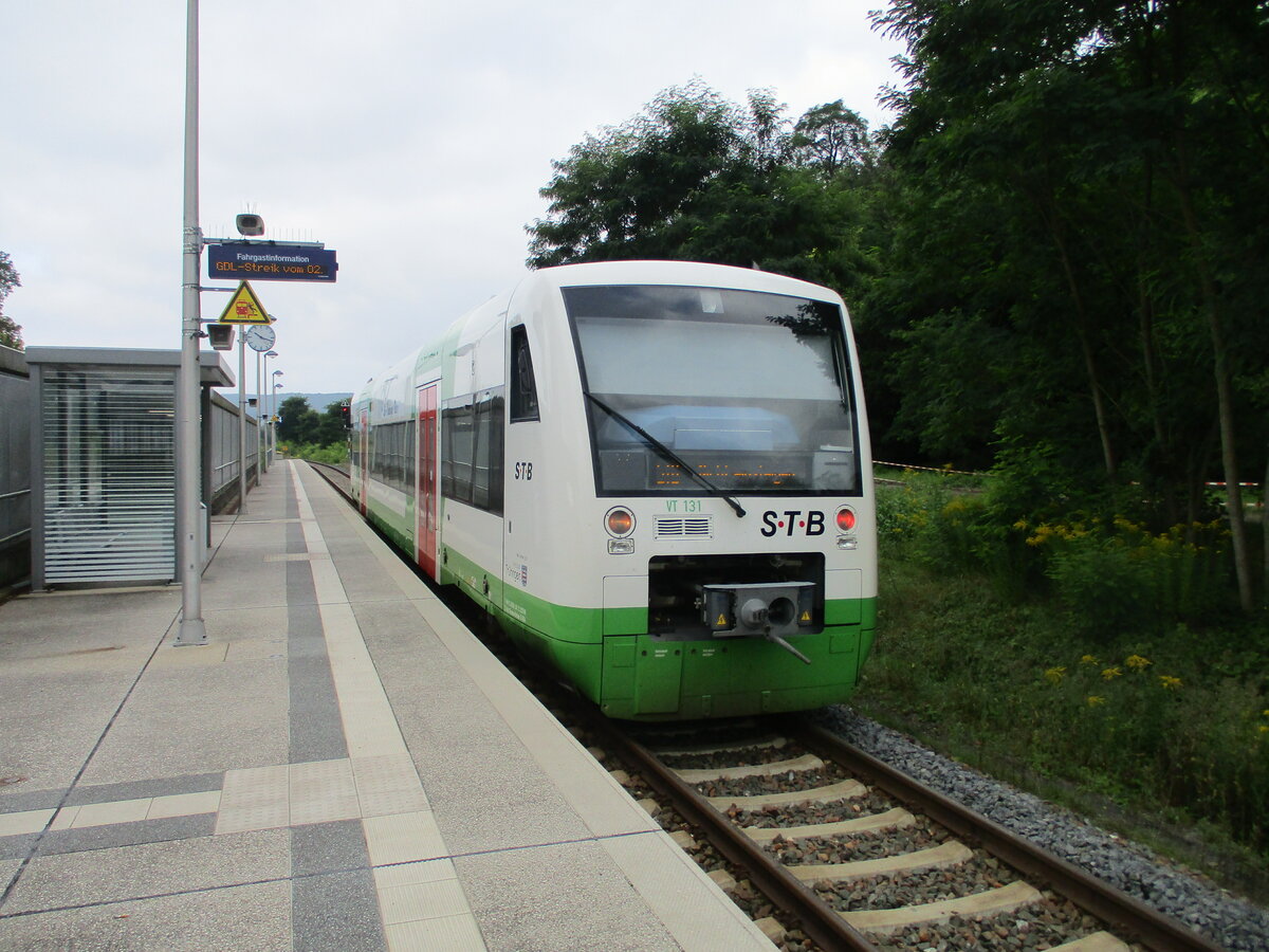STB VT 131,am 01.September 2021,im Bahnhof Grimmenthal.