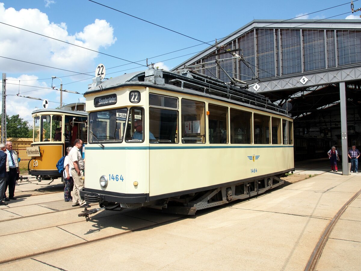 Straßenbahn / Stadtverkehr; Leipzig;  T 2 Nr.1461 von Dessau Baujahr 1925 im Tram-Museum Leipzig am 21.07.2019.