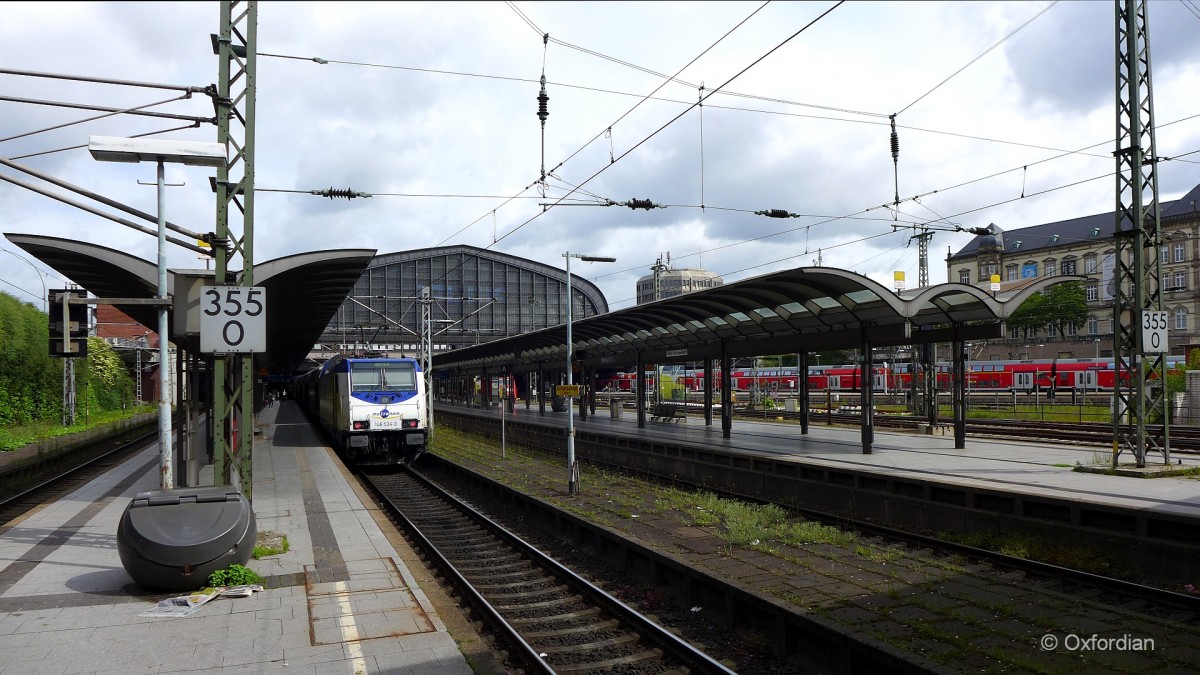 S�dseite des Hauptbahnhof Hamburg mit der ME 146 514.