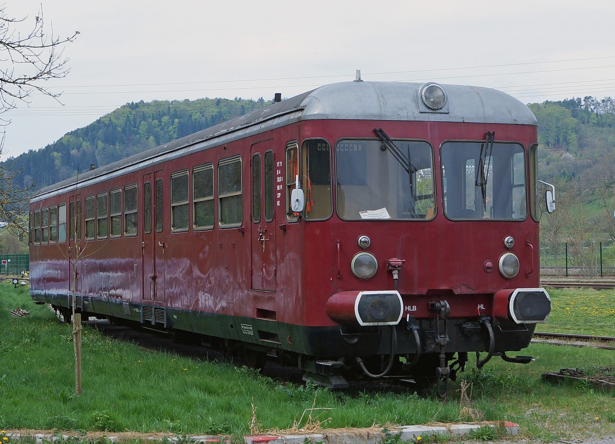 SVG: Beim am 25. April 2015 fotografierten Esslinger VT 11 (1958) handelt es sich um eine ESG Leihgabe.
Foto: Walter Ruetsch