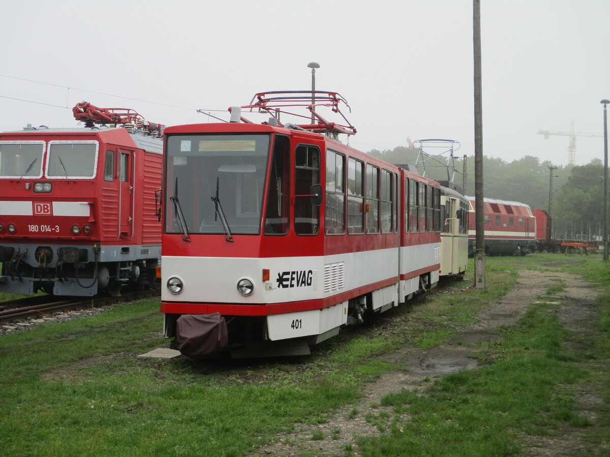 Tatra Straßenbahn Tw 401,von der Erfurter Straßenbahn,am 04.September 2021,in Weimar.