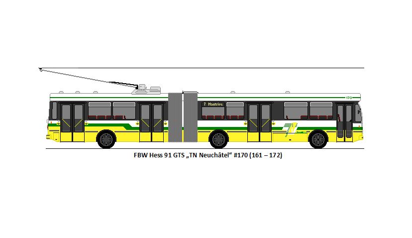 TN Neuch�tel - Nr. 170 - FBW/Hess 91 GTS Gelenktrolleybus