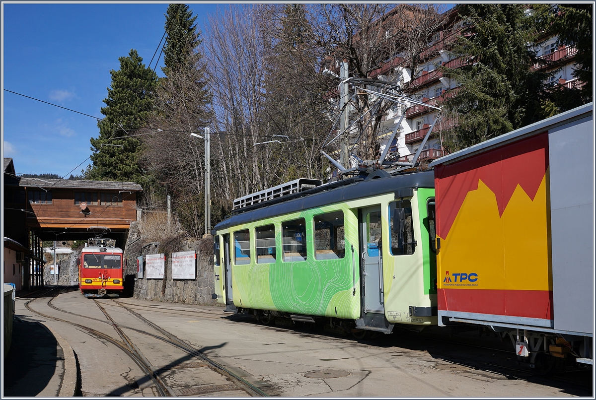 TPC BVB Be 2/3 15 und HGe 4/4 31 in Villars.

5. März 2019