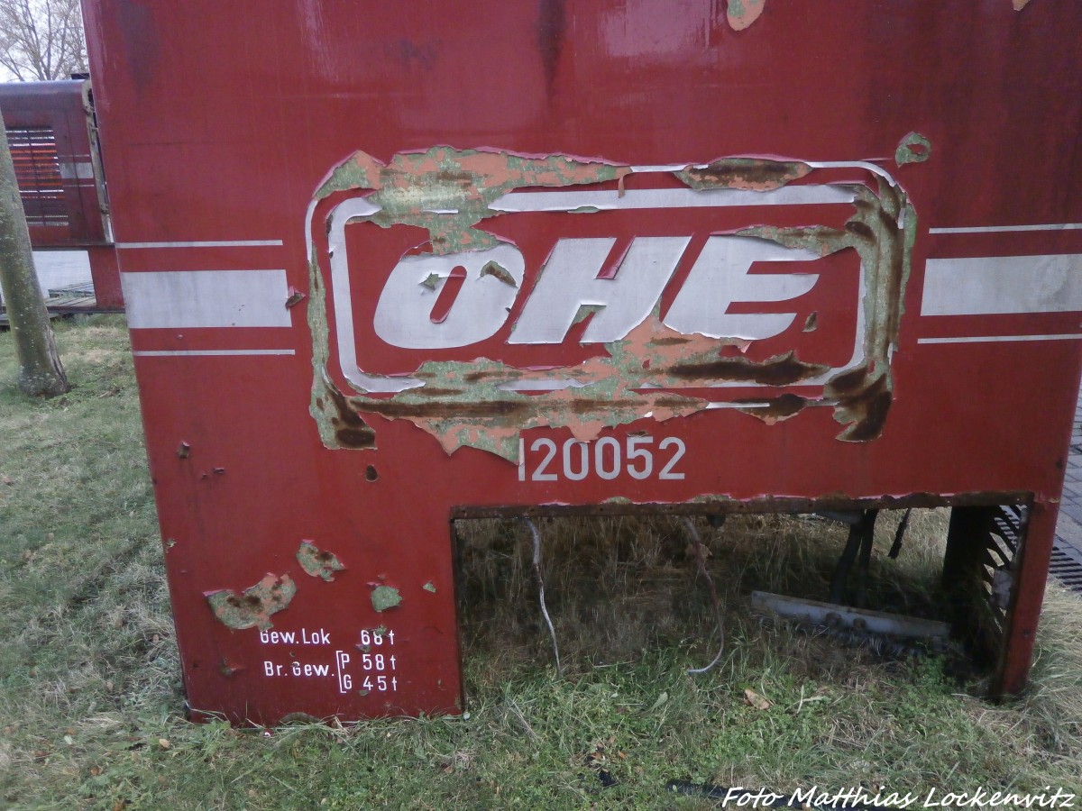 Traurige �berreste der OHE 120052 am Saalehafen am 4.1.15