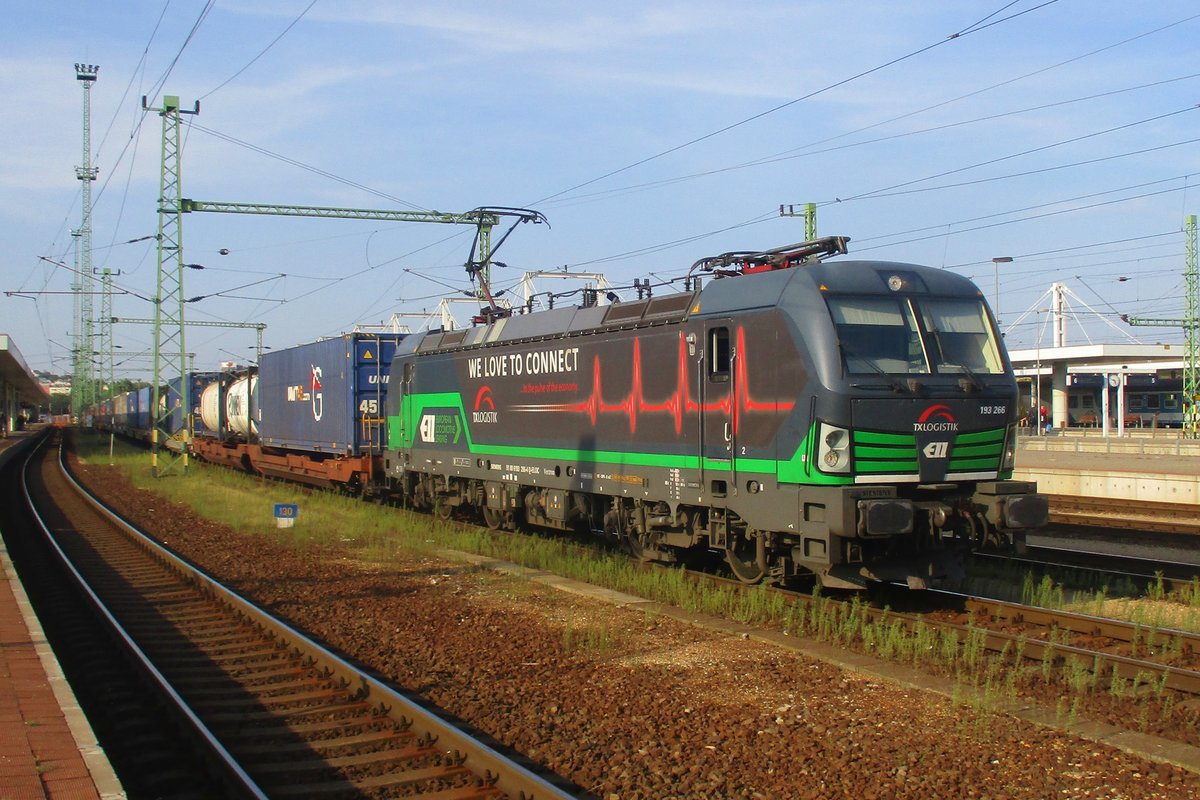 TX Log 193 266 durchfahrt am 10 September 2018 Kelenf�ld.