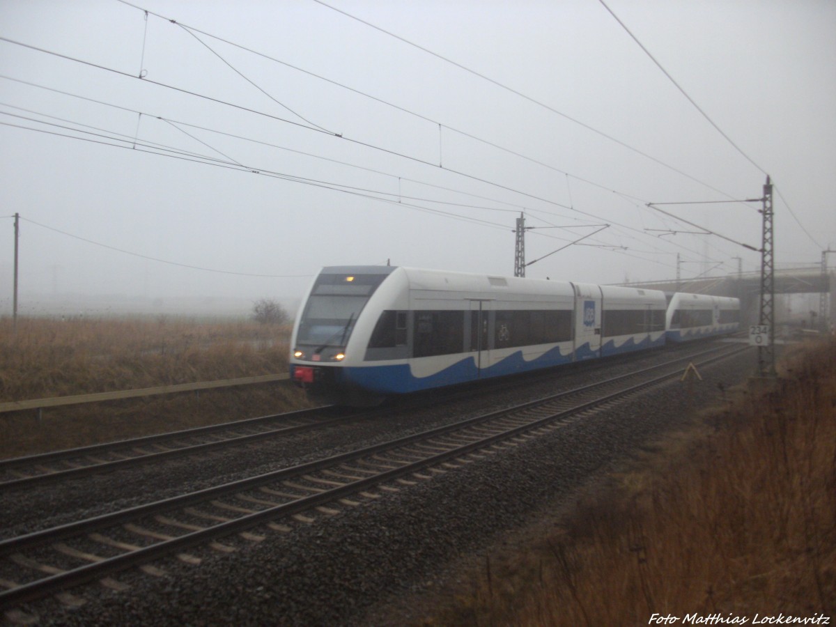 UBB GTW 2/6 aus Stralsund Hbf in Richtung Swinem�nde (PL) am 6.3.14
