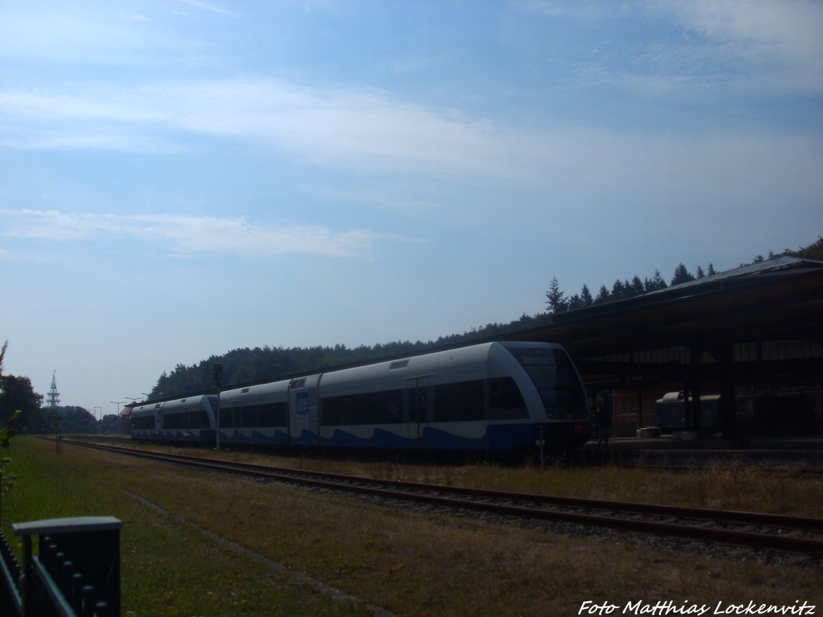 UBB GTW 2/6 mit ziel Swinem�nde Centrum (PL) im Bahnhof Seebad Heringsdorf am 27.7.14