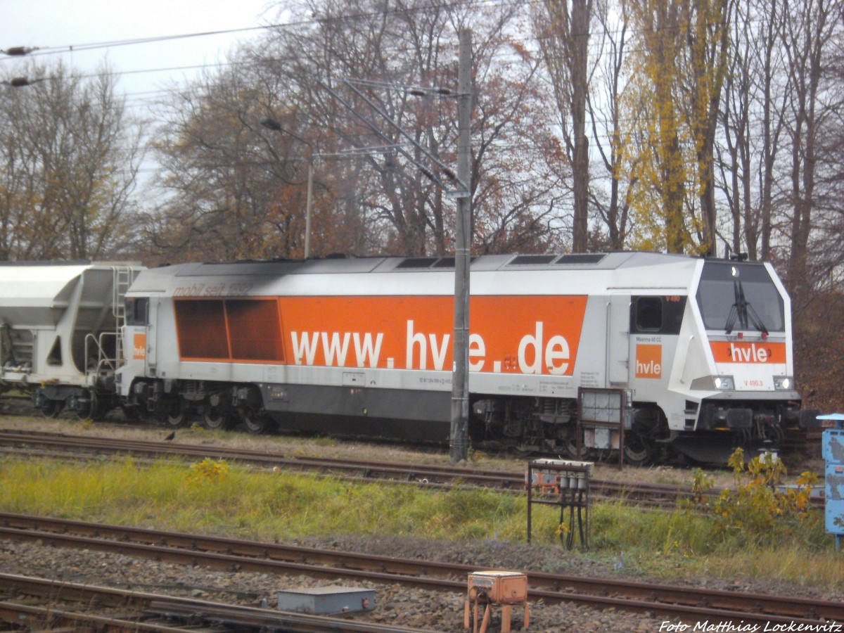 Voith Maxima 40CC / Loknr V490 der HVLE im Bahnhof Bergen auf R�gen am 18.11.13