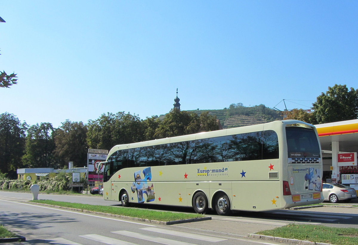 Volvo Tata Hispano von Europamund aus Spanien in Krems gesehen.