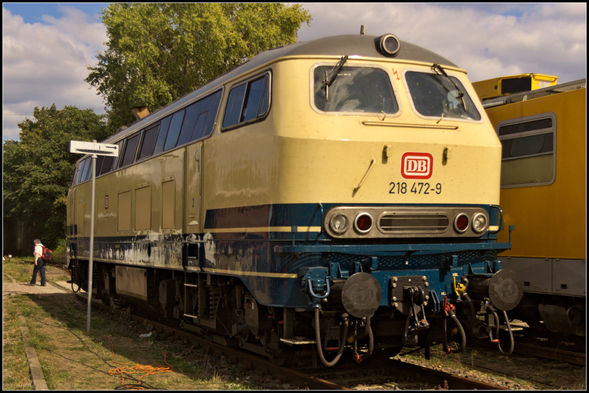 Von Power Rail kam am 08.09.2018 zum Familienfest der Magdeburger Eisenbahnfreunde e.V. am Wissenschftshafen in Magdeburg auch die 218 472-9, die erst im Jahr zuvor in neuer Farbgebung präsentiert wurde.