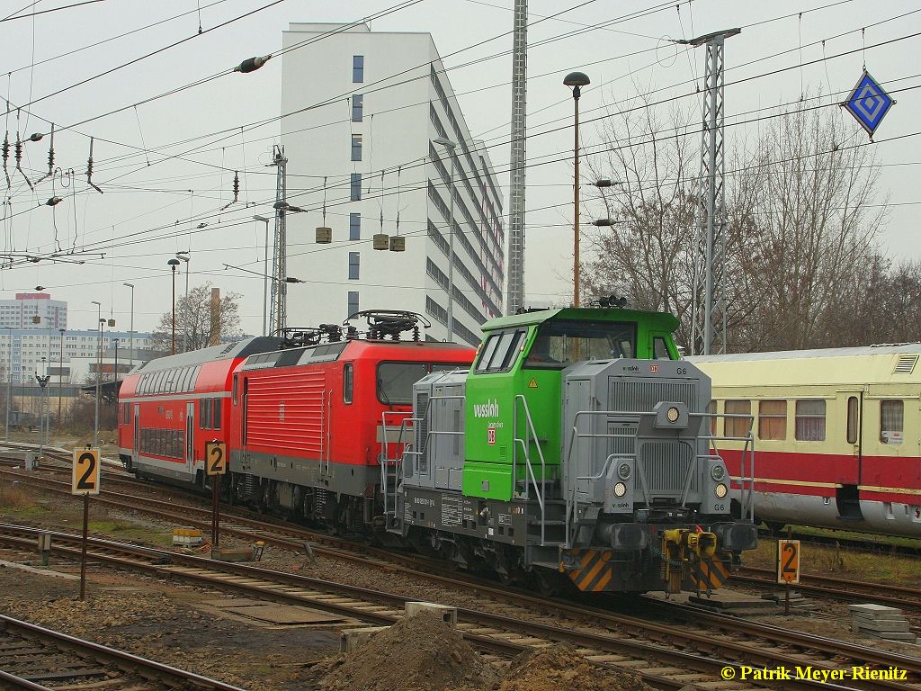 Vossloh G6 ( 98 80 0650 301-1 D-VL ) für DB Bahn am Rangieren in Berlin-Lichtenberg am 20.02.2015