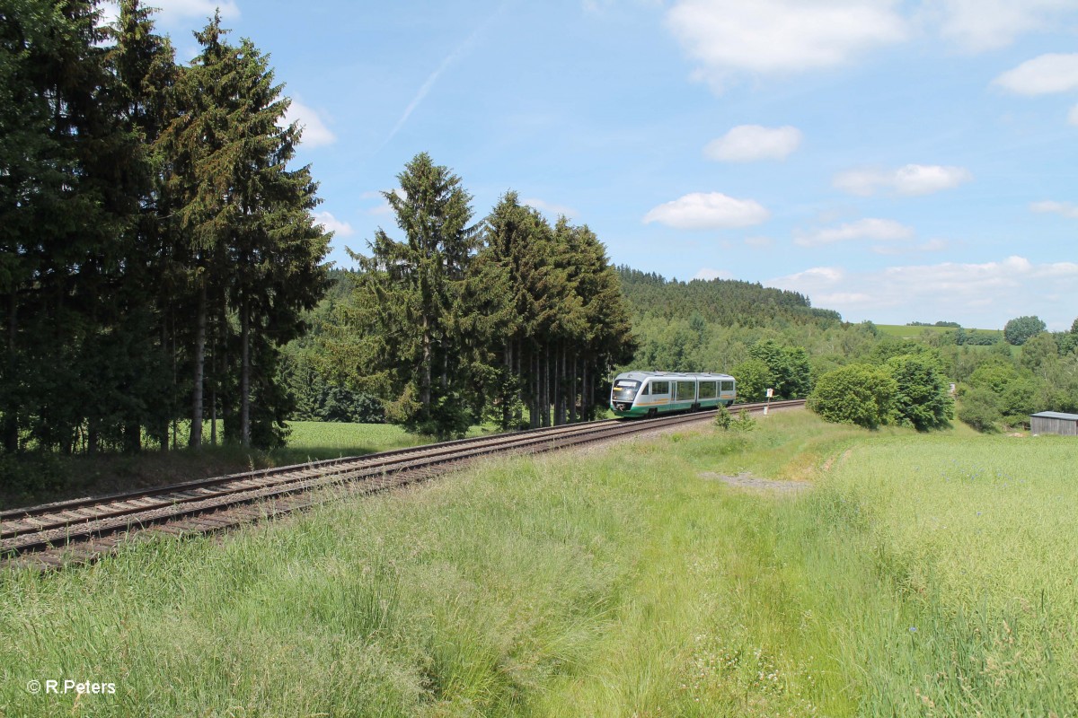 VT13 als OPB 74261 Marktredwitz - Regensburg bei Lengenfeld. 17.06.15