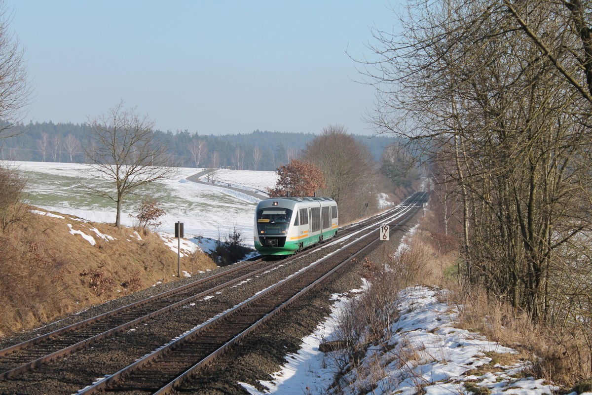 VT13 als OPB74290 Regensburg - Marktredwitz bei Naabdemenreuth. 17.02.15