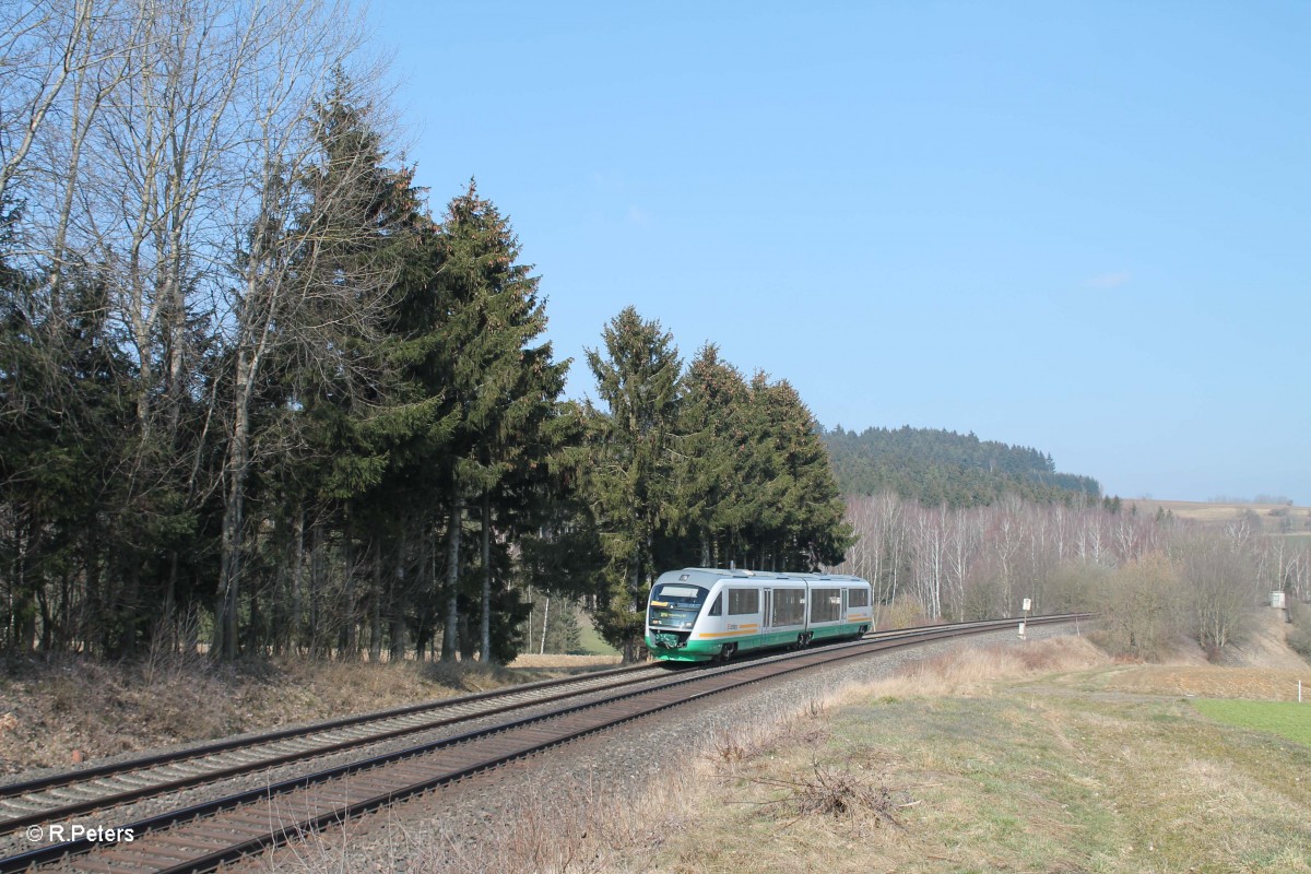 VT14 als OPB 79721 Marktredwitz - Regensburg bei Lengenfeld. 17.03.16