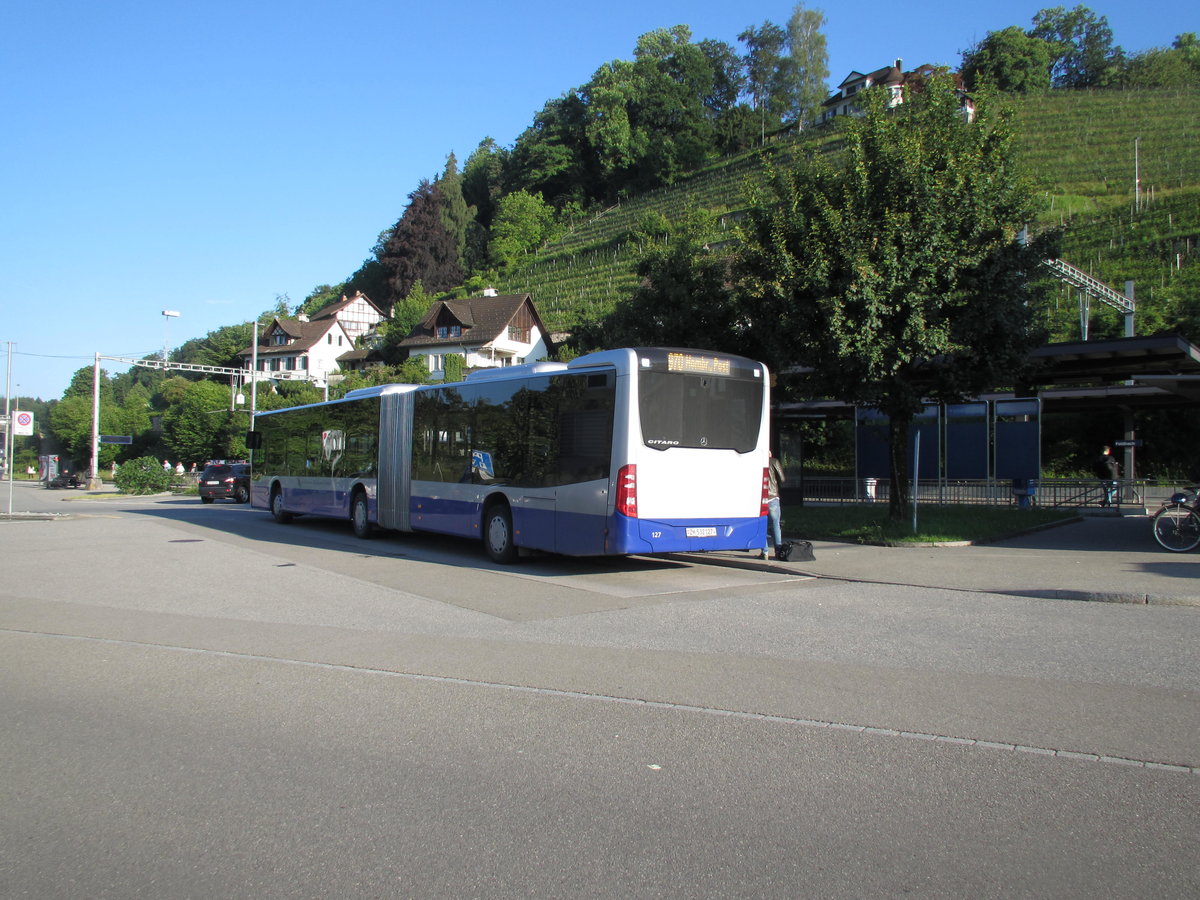 VZO-Mercedes Citaro Nr. 127 Baujahr 2015 steht am Bahnhof Feldbach am 10.6.16