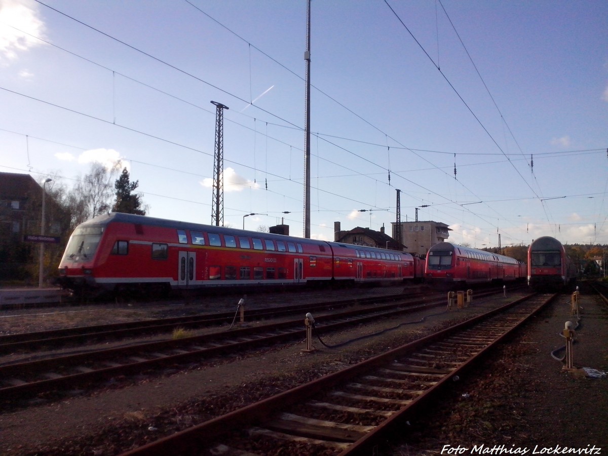 W�hrend des Bahnstreiks standten 2 Z�ge der Linie S7 abgestellt im Bahnhof Halle-Nietleben am 8.11.14