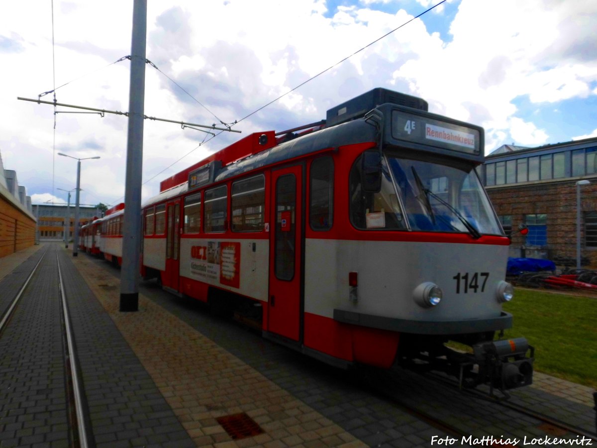 Wagen 1147 der HAVAG ausgemustert und ist auf dem Betriebshof Freiimfelder Strae abgestellt am 18.6.16