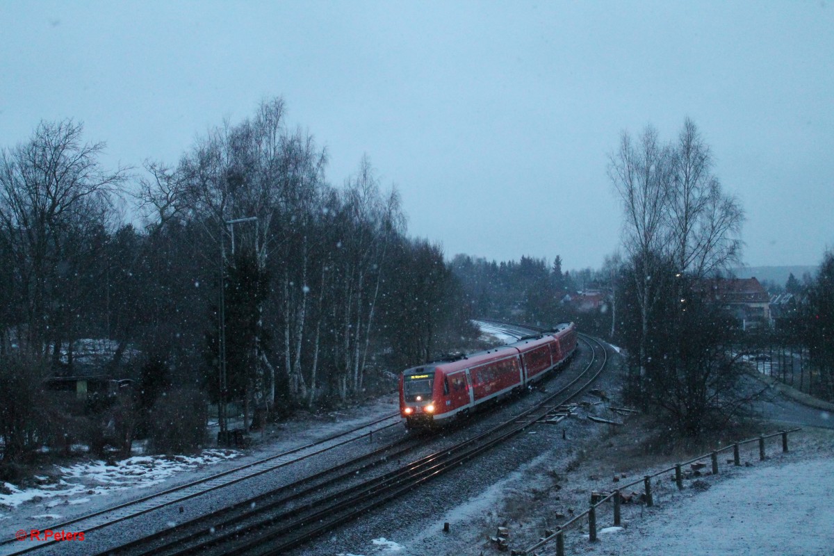 Zwei 612er auf dem Weg nach Nürnberg bei der Einfahrt in marktredwitz. 28.02.15